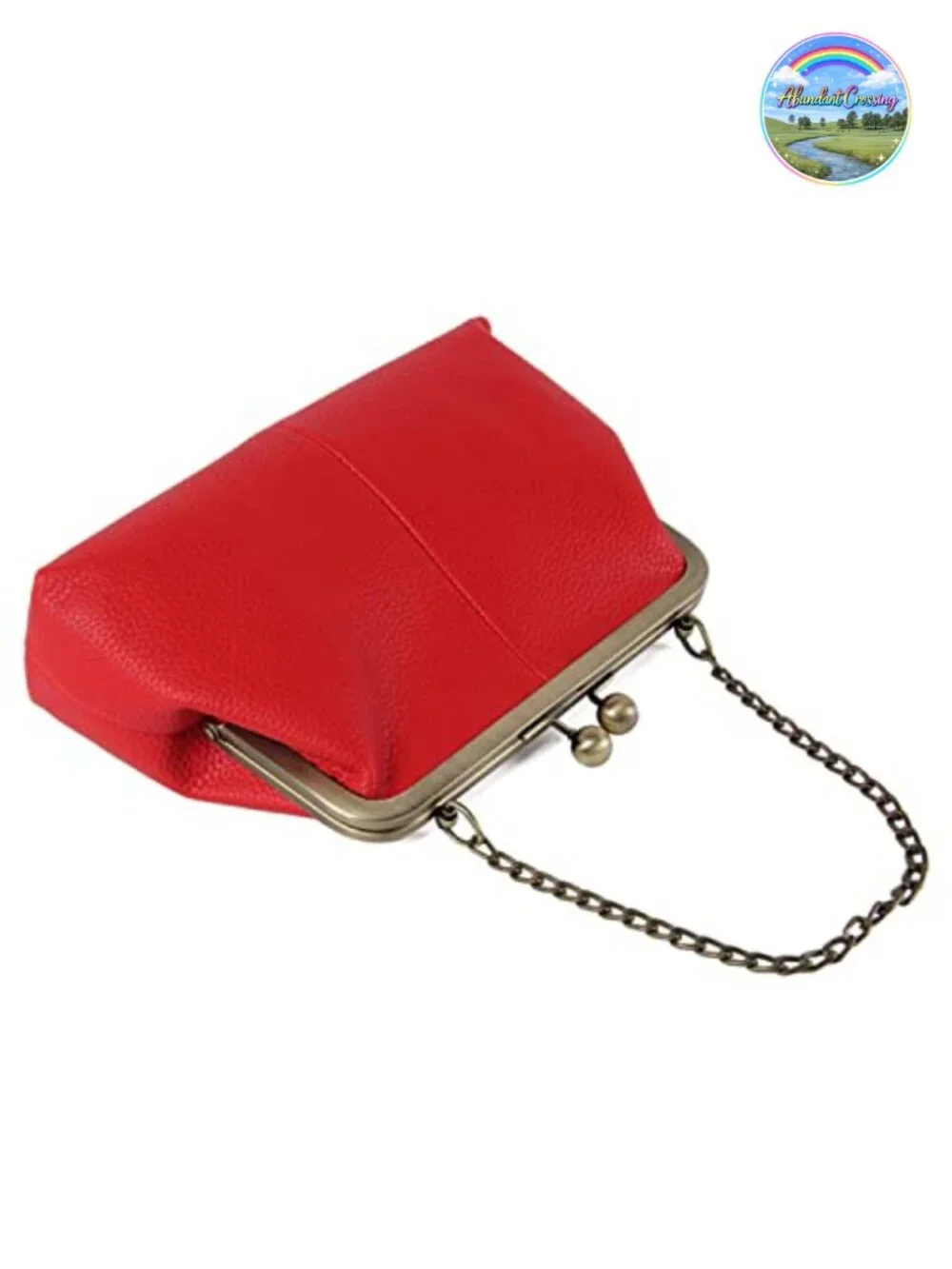 Lanpet Womens Kiss Lock Clutch PU Leather Crossbody Bag with Chain Strap